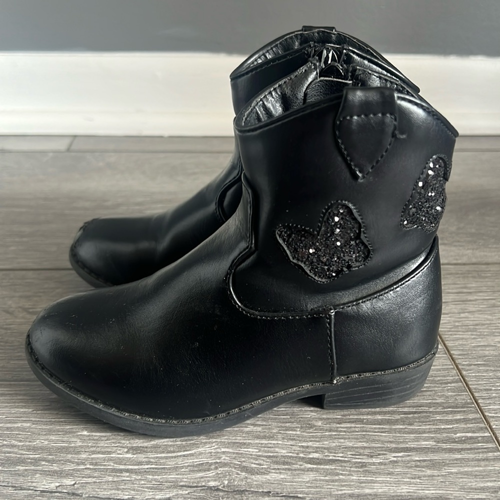 Steve Madden Black Kids Boots with Butterfly Design